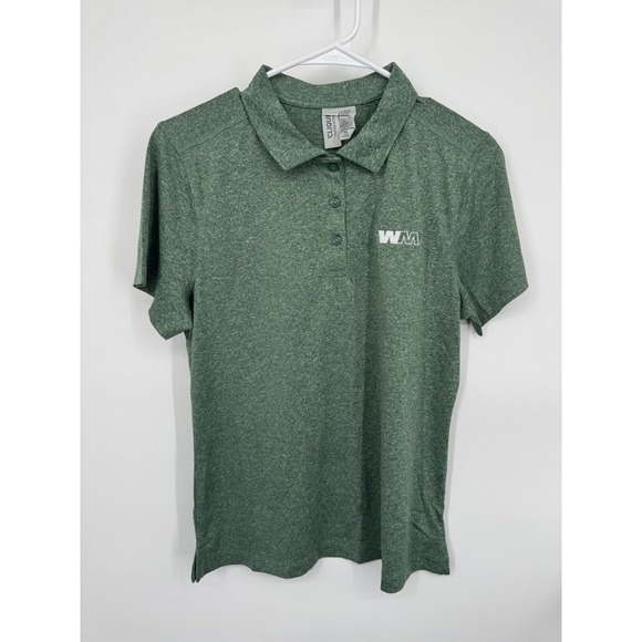NWT Clique Charge Active Polo Shirt Women's Medium Green Waste Management